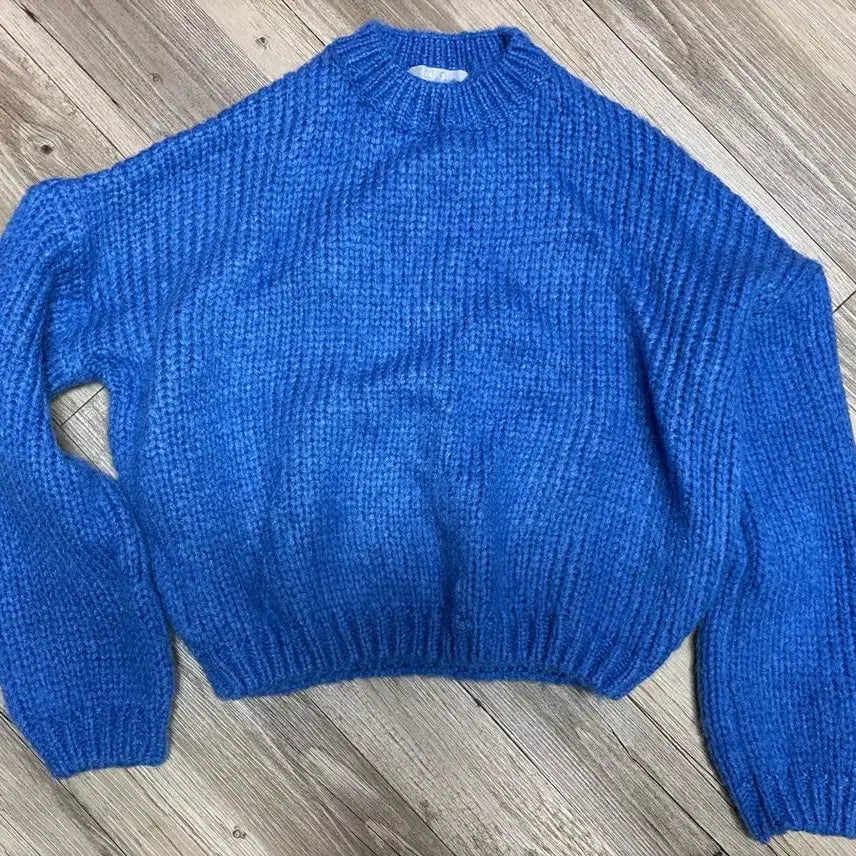 [BUNJANG] Blue Knit Sweater / 가오리핏 파란색 니트 스웨터