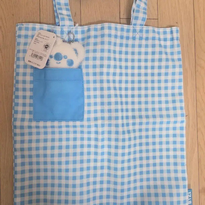 [SOLD OUT] BT21 정품 베이비 체크에코백 + 인형 키링 텍달린새거