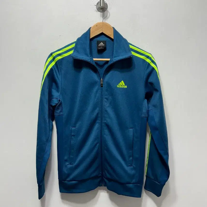 [BUNJANG] Adidas Tri-Stripe Jersey Blue/Lime (S) / 아디다스 삼선 져지 블루/라임 S