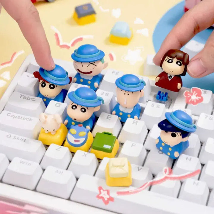 [BUNJANG] Crayon Shin-chan Kindergarten Bus Figure Keyring / 짱구 키캡 떡잎 유치원 버스 피규어 키링
