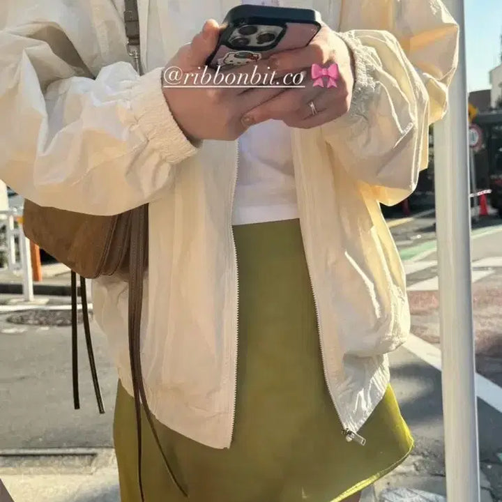 [BUNJANG] Ribbonbit Olive Mini Skirt / 리본빛 올리브 미니스커트