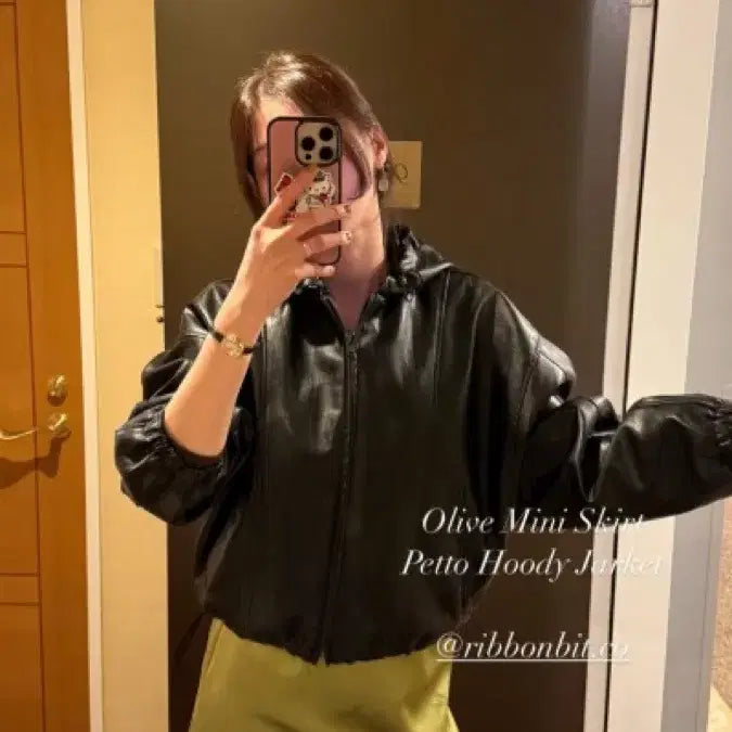 [BUNJANG] Ribbonbit Olive Mini Skirt / 리본빛 올리브 미니스커트