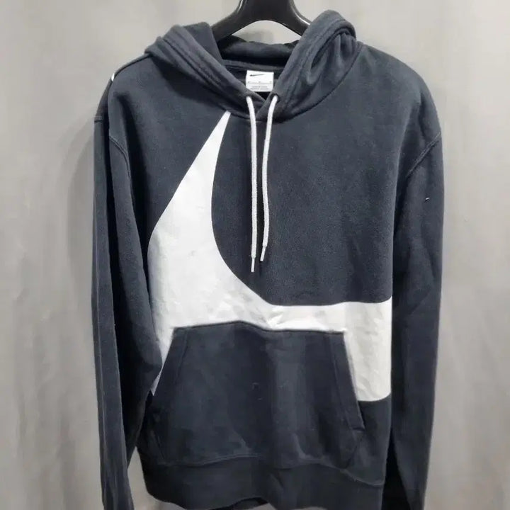 [BUNJANG] Nike Big Swoosh Hoodie Black/White M / 나이키 빅스우시 후드티 블랙/화이트 M