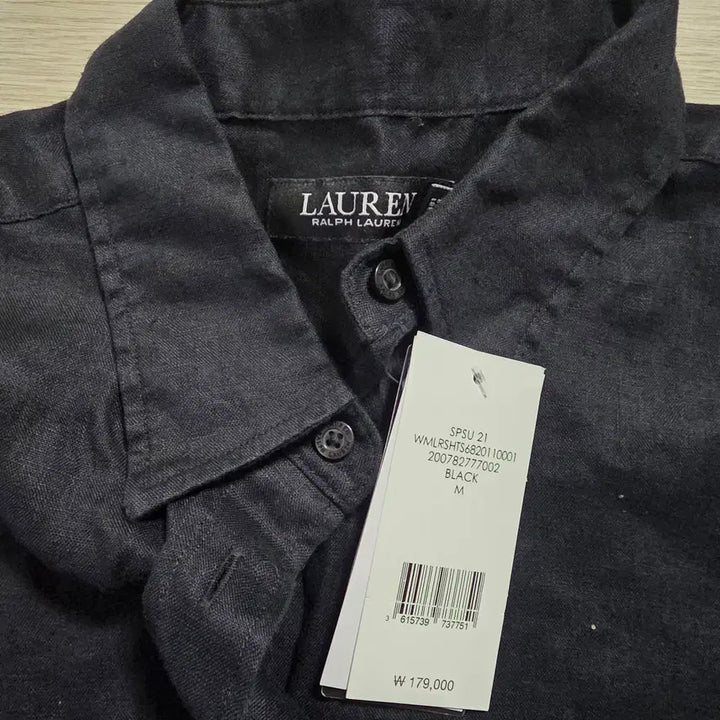 [BUNJANG] Polo Linen Shirt - Black / 미사용) 여성 폴로 린넨 셔츠 남방  블랙  싸게 팝니다