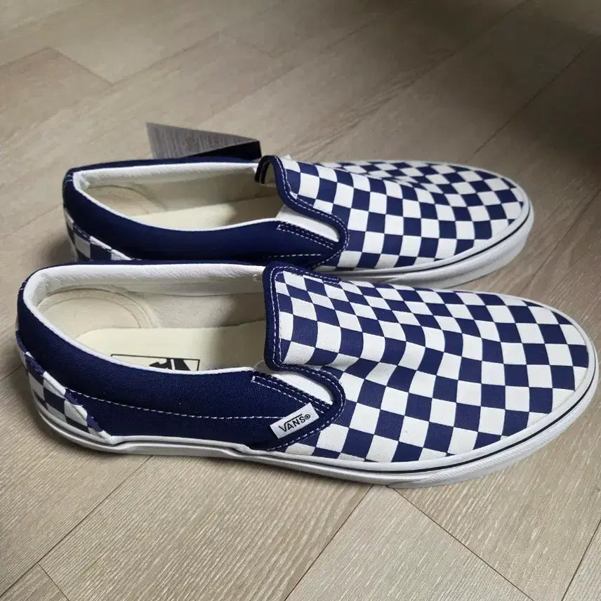 [BUNJANG] Vans Slip-On Checkerboard Sneakers / 반스 슬립온 블루