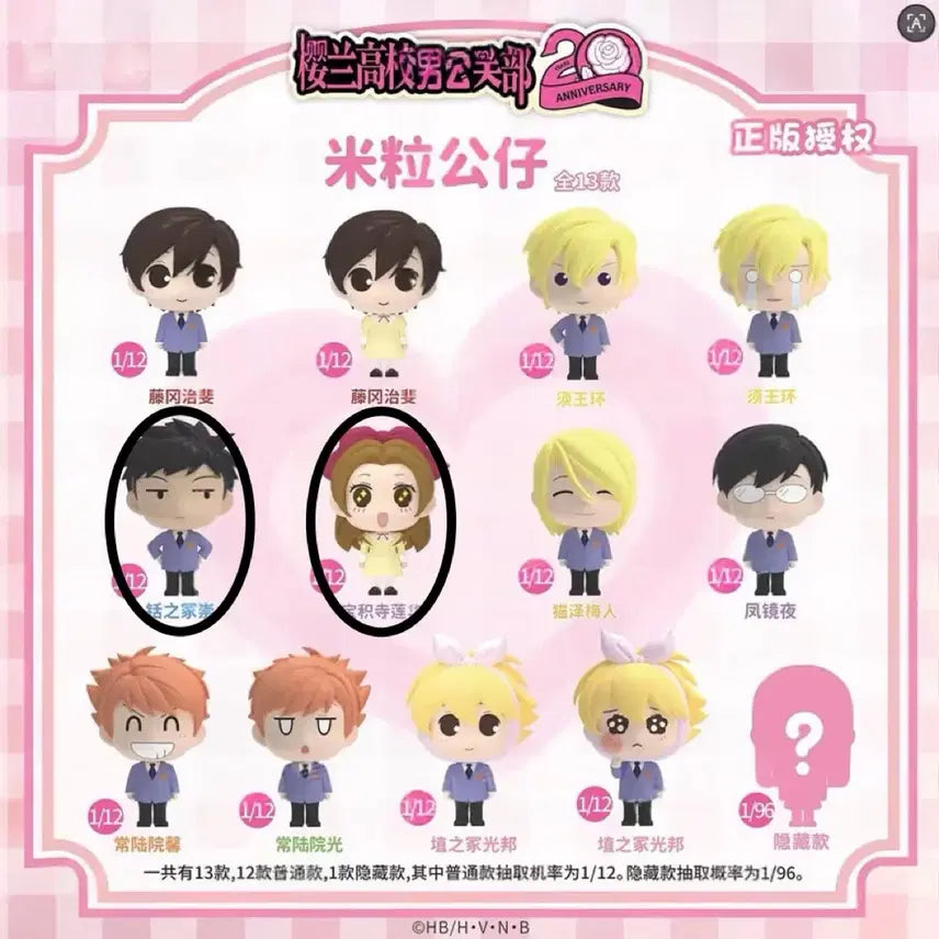 [BUNJANG] Ouran High School Host Club Rice Grain Figure Bundle / 오란고교 호스트부 쌀알 피규어 모리, 렌게 일괄