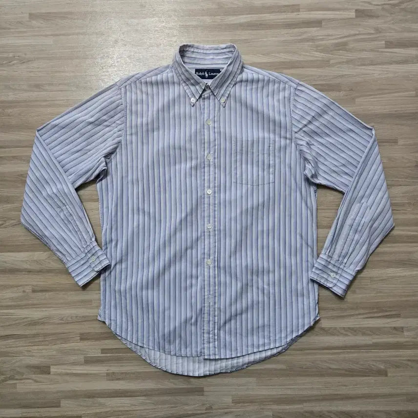 [BUNJANG] Ralph Lauren Blue Stripe Shirt / 100) 랄프로렌 스트라이프 셔츠 블루