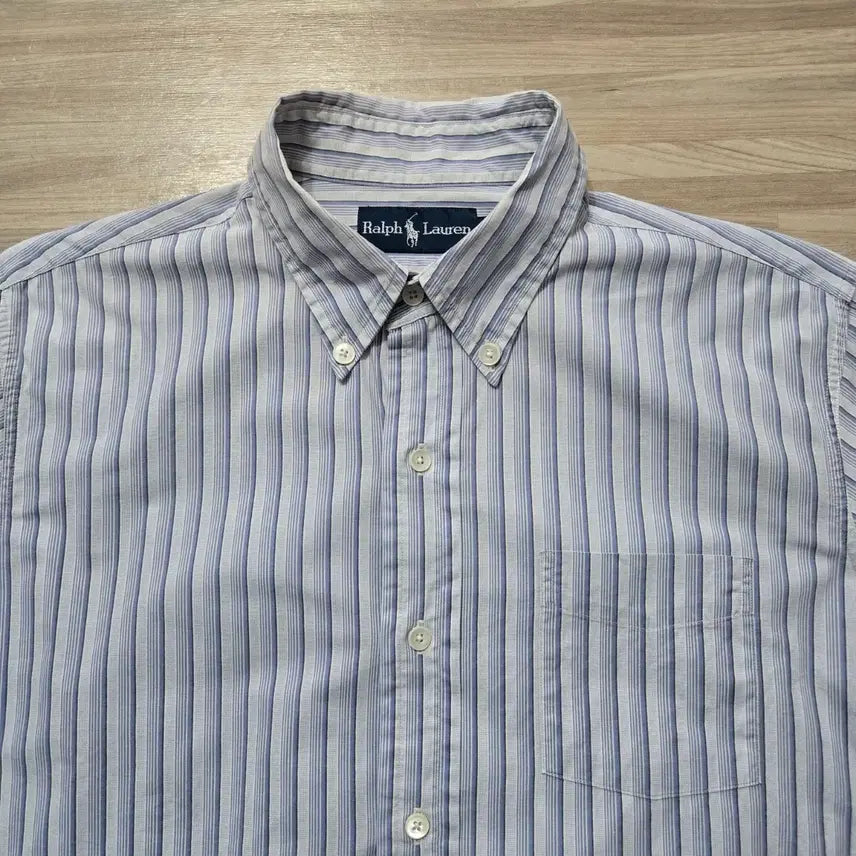 [BUNJANG] Ralph Lauren Blue Stripe Shirt / 100) 랄프로렌 스트라이프 셔츠 블루