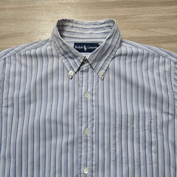 [BUNJANG] Ralph Lauren Blue Stripe Shirt / 100) 랄프로렌 스트라이프 셔츠 블루