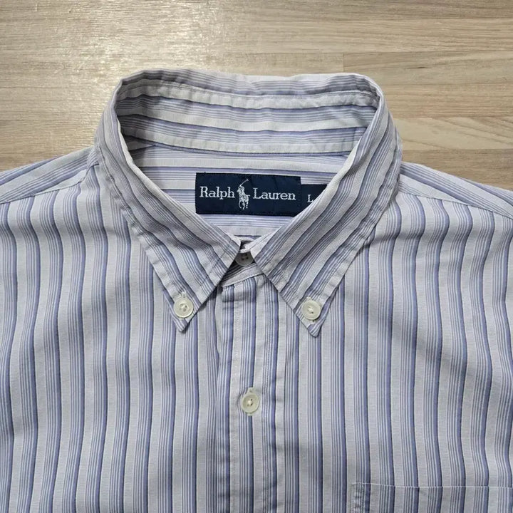 [BUNJANG] Ralph Lauren Blue Stripe Shirt / 100) 랄프로렌 스트라이프 셔츠 블루