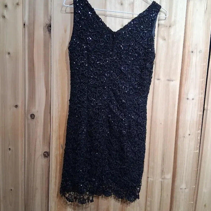 [BUNJANG] Black Sequin Mini Dress / 블랙 스팽글 미니 원피스