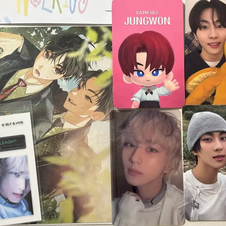 [BUNJANG] ENHYPEN Jungwon Photocard, Ttibuseal, Birthday Cafe POB Bundle Set / 엔하이픈 정원 포토카드 포카 띠부씰 생일카페 생카 엽서 특전