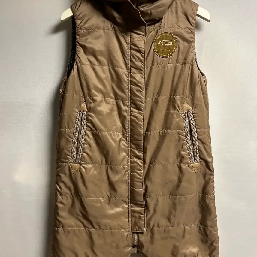 [BUNJANG] ELORD Brown Reversible Padded Vest with Detachable Hood / ELORD 브라운 양면패딩 조끼 후드 탈부착