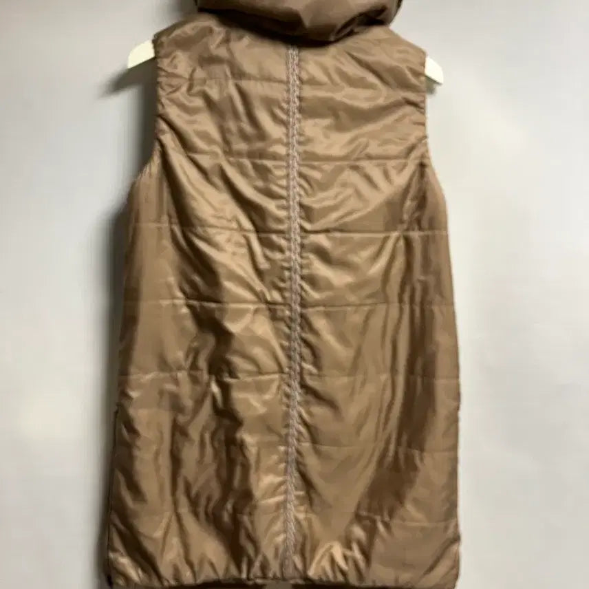 [BUNJANG] ELORD Brown Reversible Padded Vest with Detachable Hood / ELORD 브라운 양면패딩 조끼 후드 탈부착