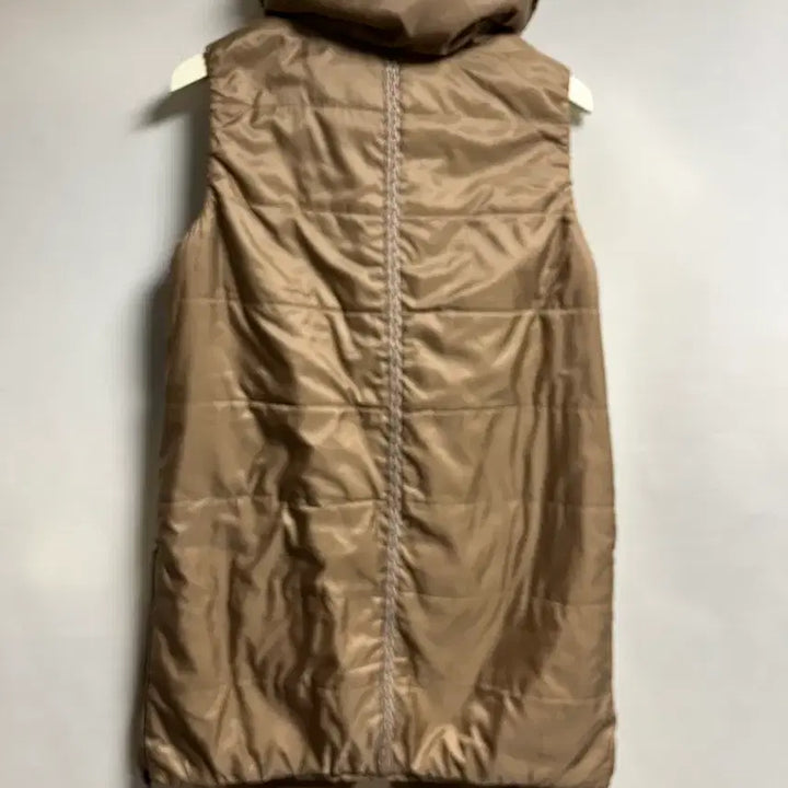 [BUNJANG] ELORD Brown Reversible Padded Vest with Detachable Hood / ELORD 브라운 양면패딩 조끼 후드 탈부착