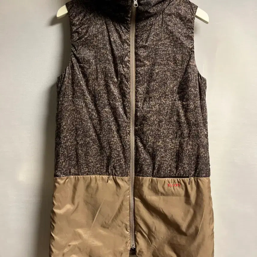 [BUNJANG] ELORD Brown Reversible Padded Vest with Detachable Hood / ELORD 브라운 양면패딩 조끼 후드 탈부착
