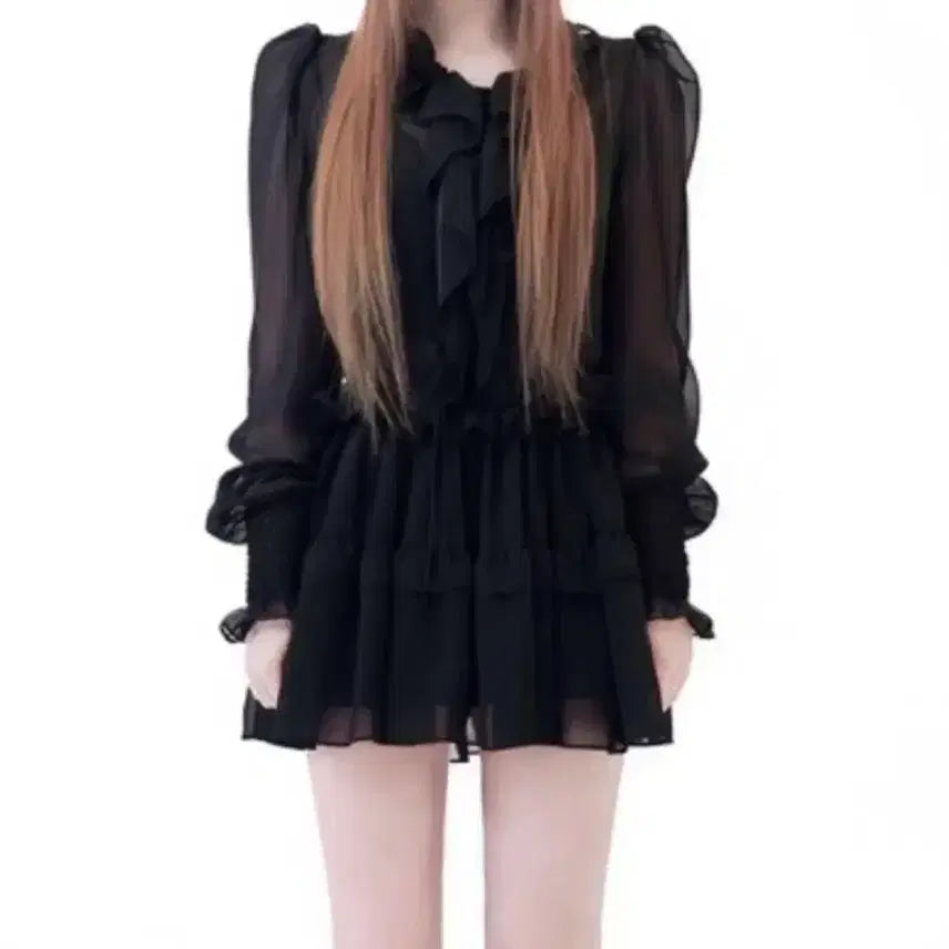 [BUNJANG] Bunny&amp;Doll Frill Dress (Black) / [Bunny&amp;Doll ] 버니앤돌 프릴 원피스(블랙)