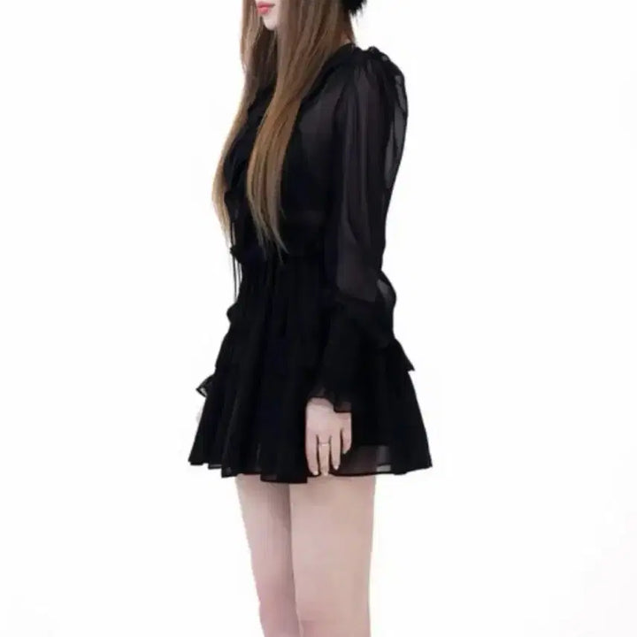 [BUNJANG] Bunny&amp;Doll Frill Dress (Black) / [Bunny&amp;Doll ] 버니앤돌 프릴 원피스(블랙)