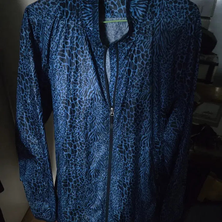 [BUNJANG] Lafuma Blue Pattern Windbreaker Jacket / Lafema 블루 패턴 바람막이 자켓