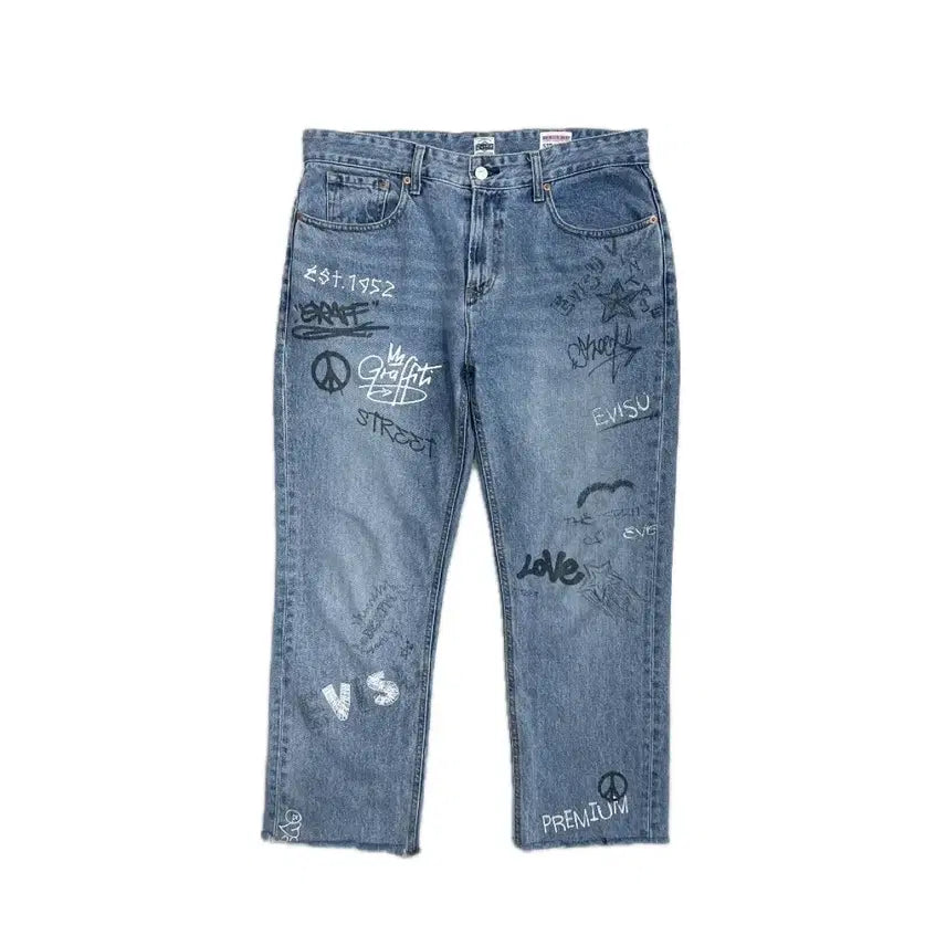 [SOLD OUT] 에비수 페인팅 청 데님 팬츠 바지 34