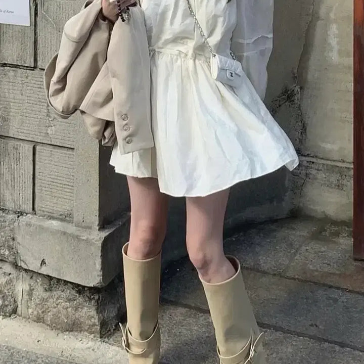 [BUNJANG] Suede Buckle Boots (230) / 스웨이드 버클 부츠230
