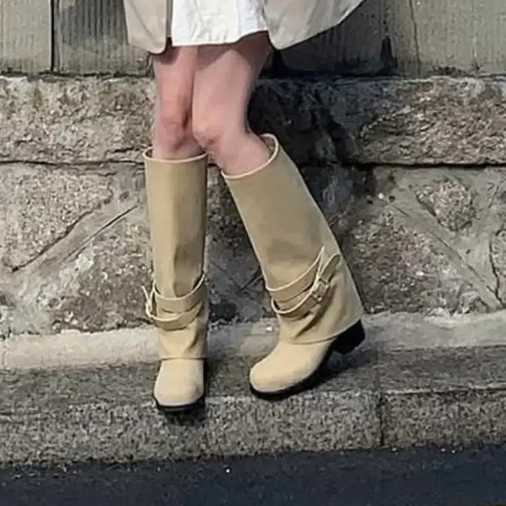 [BUNJANG] Suede Buckle Boots (230) / 스웨이드 버클 부츠230