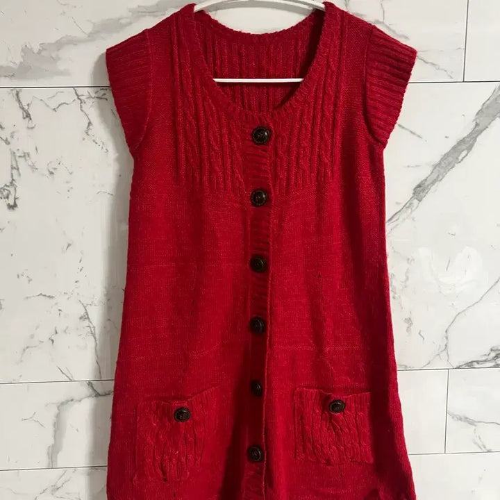 [BUNJANG] Red Knit Mini Dress / 새상품 레드 니트 반팔 미니 원피스
