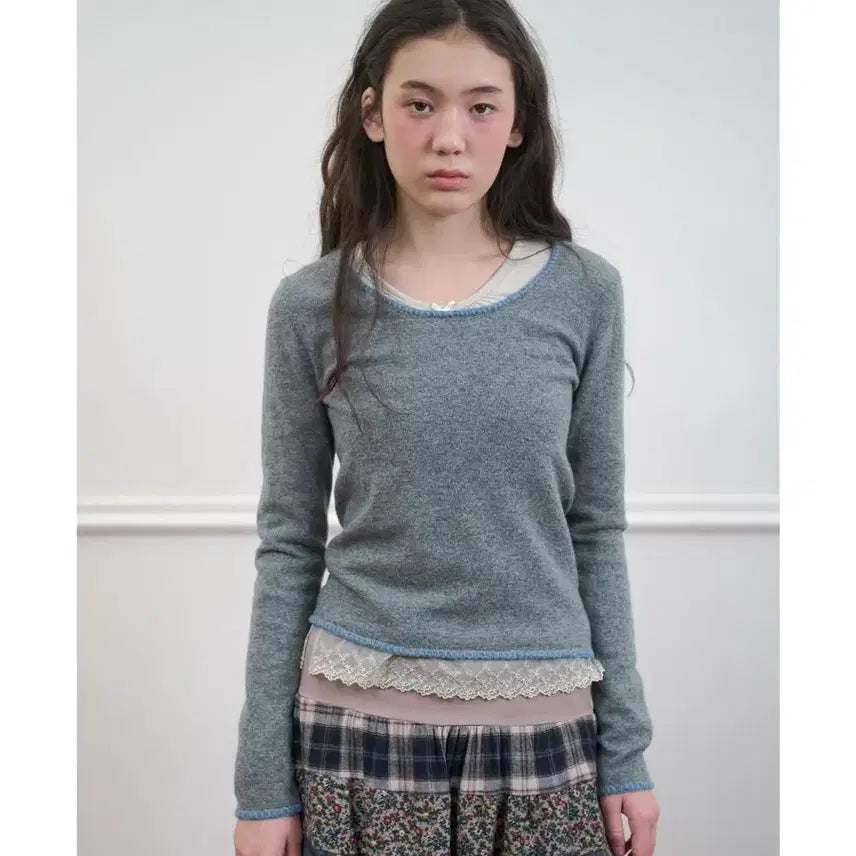 [BUNJANG] No-Contents Gray Knit Sweater / 노컨텐츠 그레이니트