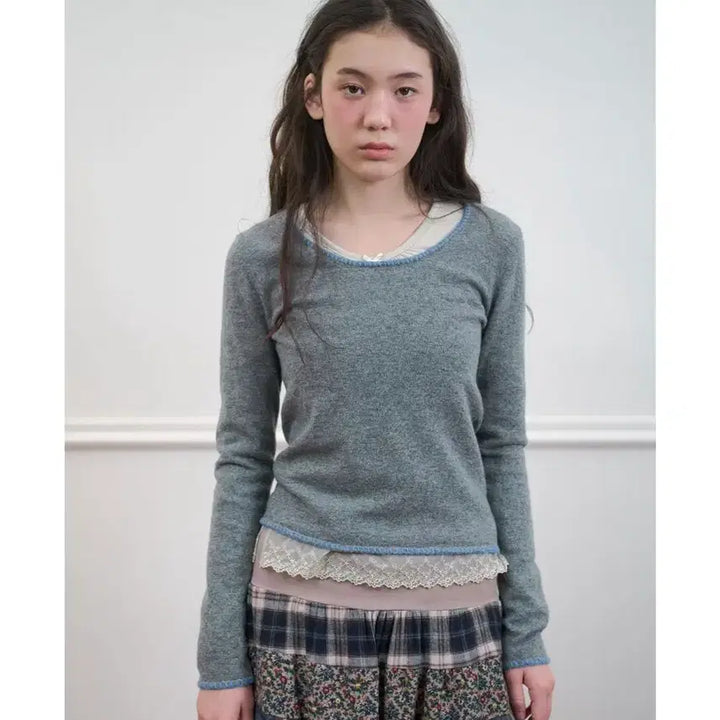 [BUNJANG] No-Contents Gray Knit Sweater / 노컨텐츠 그레이니트