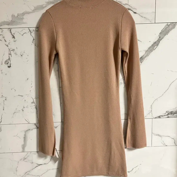 [BUNJANG] Beige Mini Knit Dress / 새상품 베이지 반목 니트 미니원피스