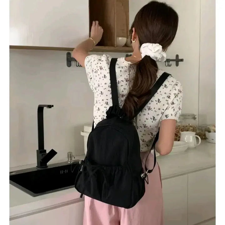 [BUNJANG] Ayer Apparel Nylon Ribbon String Backpack / [미사용] 나일론 리본 스트링 백팩 책가방 에이어패럴