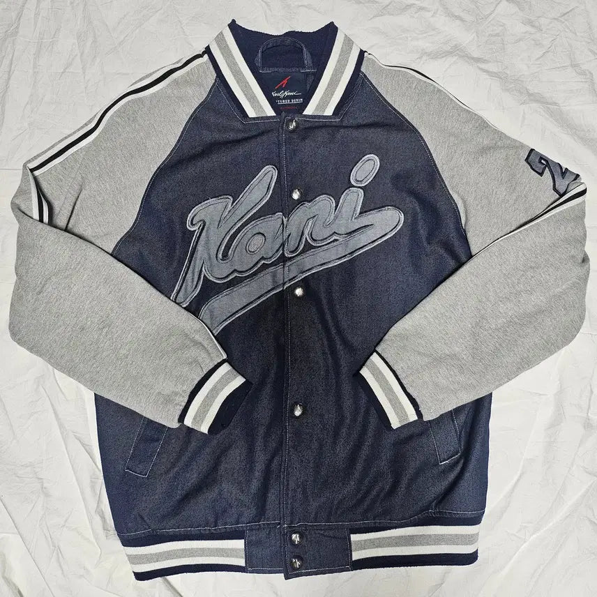 [BUNJANG] Kalkani Old School Denim Stadium Varsity Jacket / 00s 칼카니 올드스쿨 데님 스타디움 바시티 자켓 M