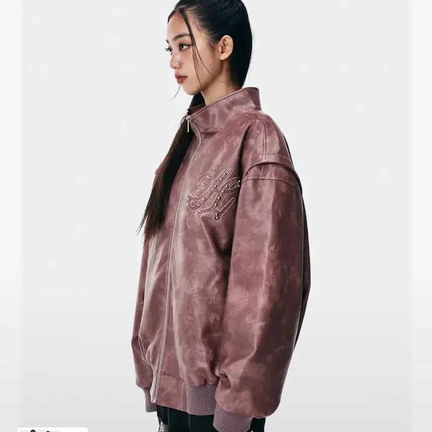 [BUNJANG] 와이이이엘 FAUX LEATHER WINGED JACKET PINK / 와이이이엘 FAUX LEATHER WINGED JACKET PINK