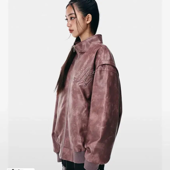 [BUNJANG] 와이이이엘 FAUX LEATHER WINGED JACKET PINK / 와이이이엘 FAUX LEATHER WINGED JACKET PINK