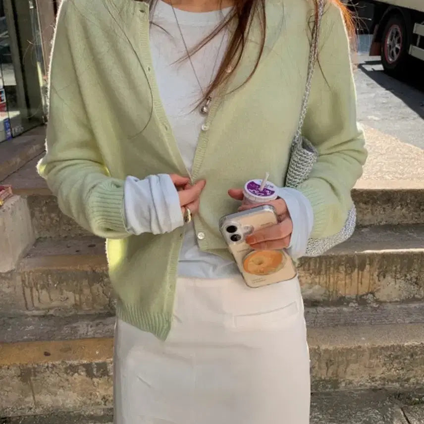 [SOLD OUT] (최종가격/새상품)미뉴에트 리엔 파스텔 가디건 애플민트