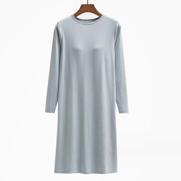 [BUNJANG] Plain Built-in Bra Home Wear One-Piece Pajamas / 여성 홈웨어 캡내장 무지 원피스 잠옷 2 (L,XL,2XL)(2컬러)