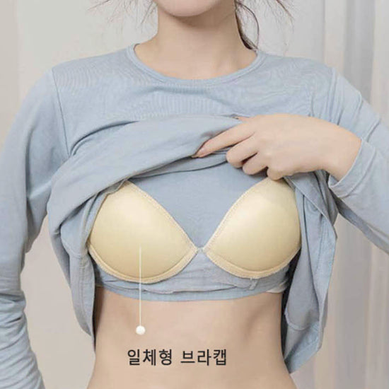 [BUNJANG] Plain Built-in Bra Home Wear One-Piece Pajamas / 여성 홈웨어 캡내장 무지 원피스 잠옷 2 (L,XL,2XL)(2컬러)