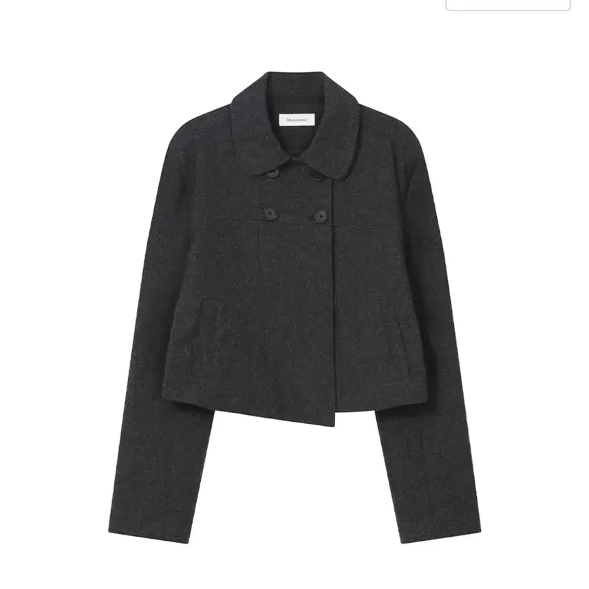 [BUNJANG] Misekei Seoul Wabi Round Collar Double Jacket Charcoal / 미세키서울 와비 라운드 칼라 더블 자켓 차콜