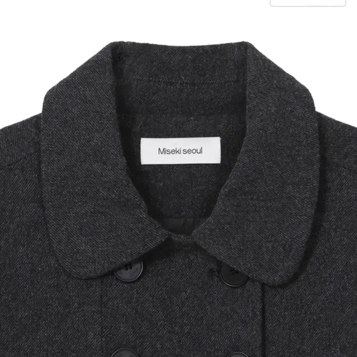 [BUNJANG] Misekei Seoul Wabi Round Collar Double Jacket Charcoal / 미세키서울 와비 라운드 칼라 더블 자켓 차콜