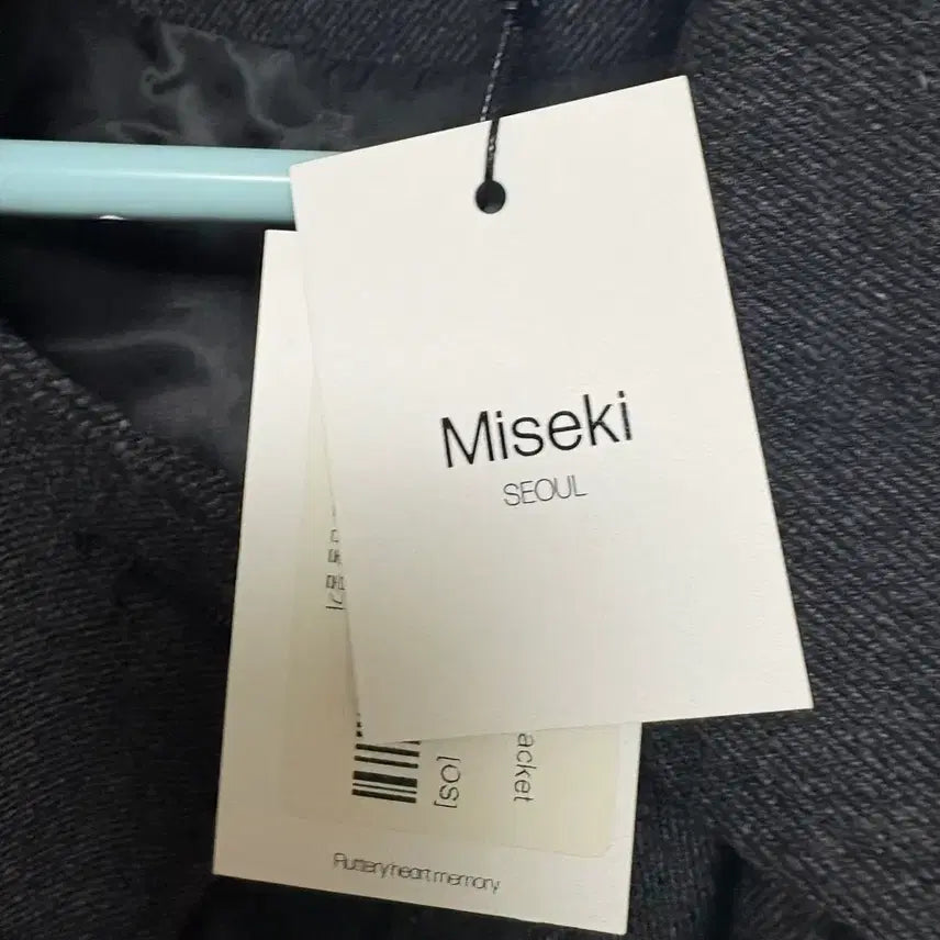 [BUNJANG] Misekei Seoul Wabi Round Collar Double Jacket Charcoal / 미세키서울 와비 라운드 칼라 더블 자켓 차콜
