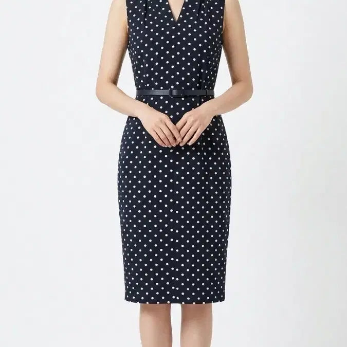 [BUNJANG] Mojo.S.Pine Navy Dot Sleeveless Dress / (미착용) 모조에스핀 / 네이비 도트 민소매 원피스