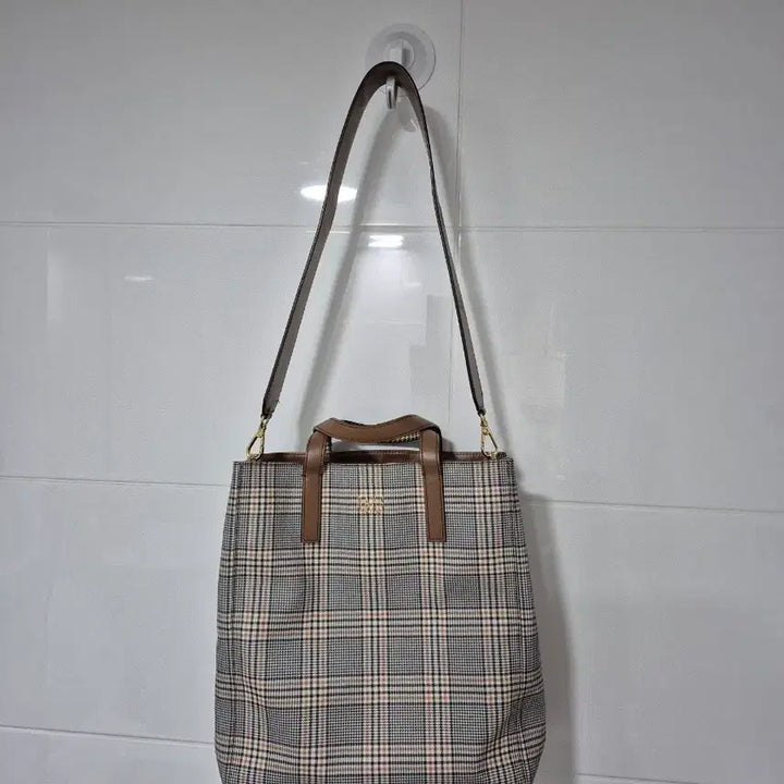 [BUNJANG] Daks Check Shoulder Tote Bag / 닥스 체크 숄더백 토트백 여성가방