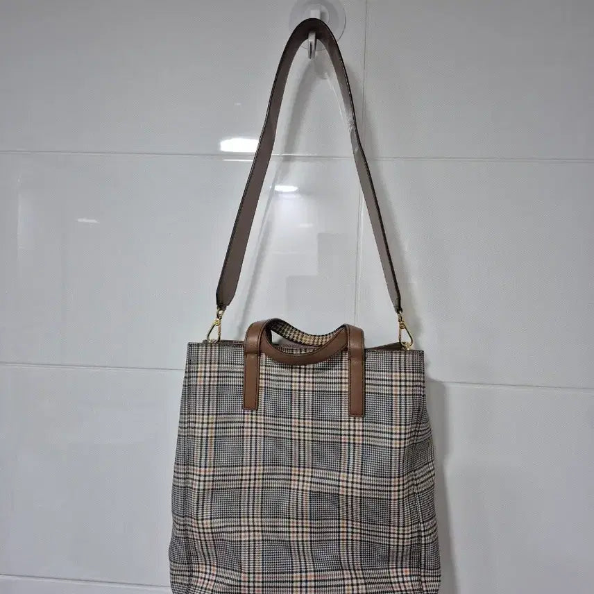 [BUNJANG] Daks Check Shoulder Tote Bag / 닥스 체크 숄더백 토트백 여성가방