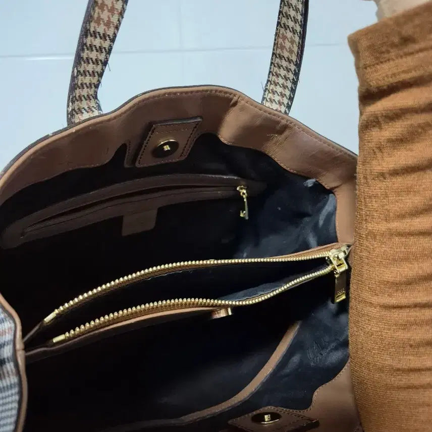 [BUNJANG] Daks Check Shoulder Tote Bag / 닥스 체크 숄더백 토트백 여성가방