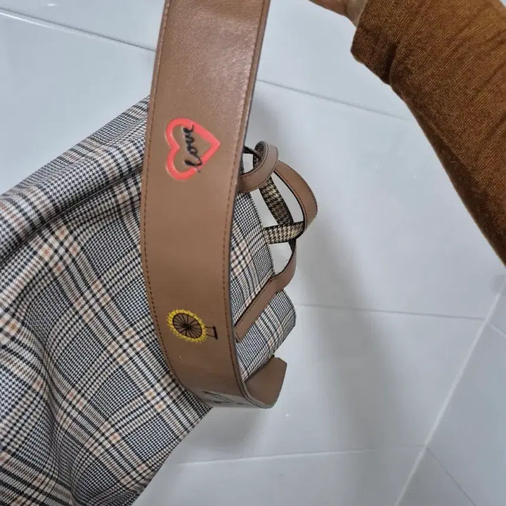 [BUNJANG] Daks Check Shoulder Tote Bag / 닥스 체크 숄더백 토트백 여성가방