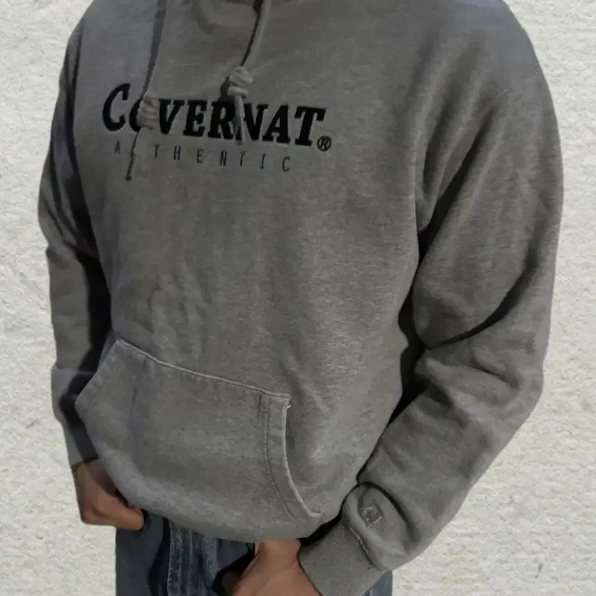 [BUNJANG] Covernat Authentic Hoodie Gray / 커버낫 AUTHENTIC 후드티 그레이