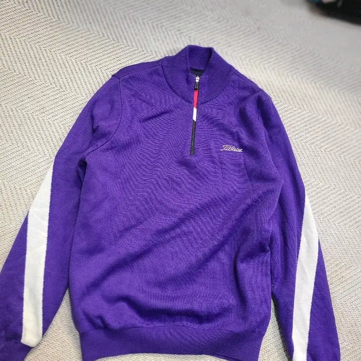 [BUNJANG] Titleist Purple Half-Neck Knit Women&
