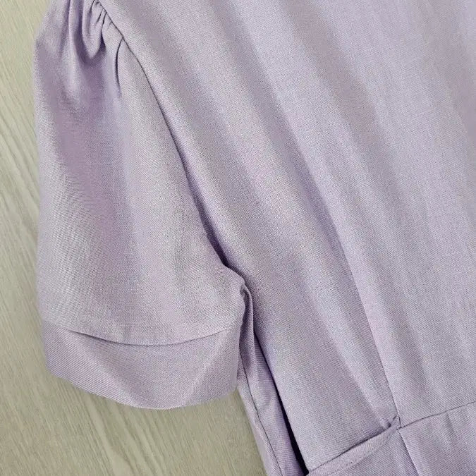 [BUNJANG] Black and Lavender Linen Long Dress / 고퀄 블랙,보라린넨롱원피스 새상품