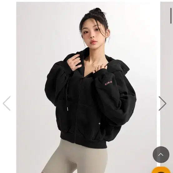 [BUNJANG] Xexymix Naping Hooded Zip-up Black / 젝시믹스 내핑 후드 집업 블랙