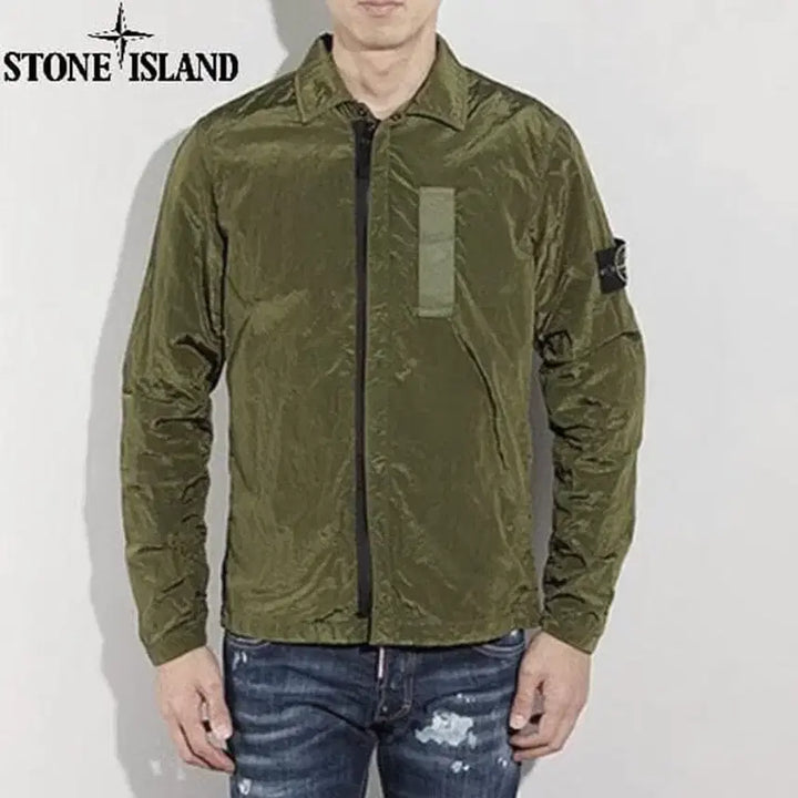 [SOLD OUT] (XL) 스톤아일랜드 나일론 메탈 오버셔츠 카키